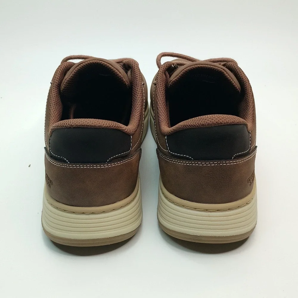 Skechers Swift Fit Hands Free Slip-ins Men Size 8.5 Brown Synthetic Leather